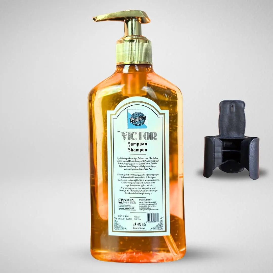 Victor Collection Refillable Shampoo - 400 ml / 13.5 fl. oz. | Gluten-Free, Paraben-Free, Cruelty-Free | Luxury Hotel Amenities Roomsium