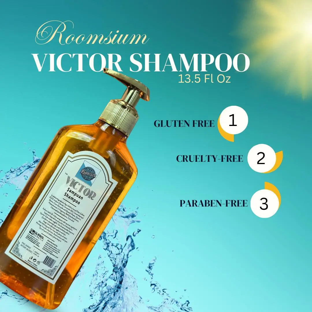 Victor Collection Refillable Shampoo - 400 ml / 13.5 fl. oz. | Gluten-Free, Paraben-Free, Cruelty-Free | Luxury Hotel Amenities Roomsium