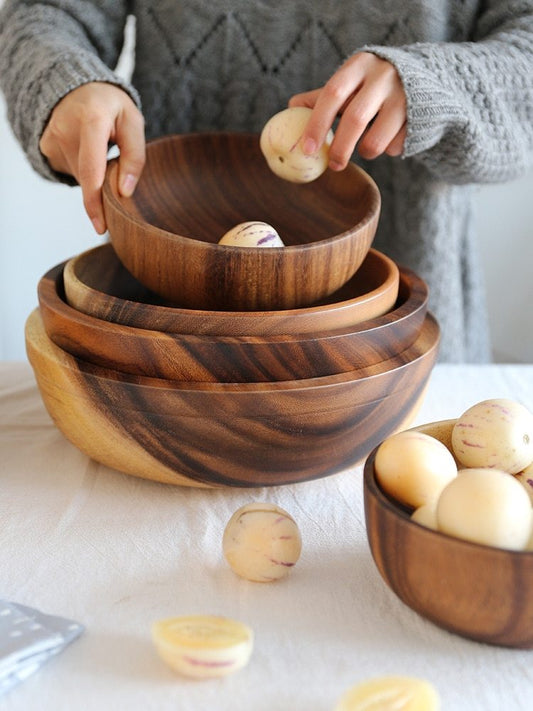 Acacia Wooden Bowl - Elegant and Durable Wooden Tableware