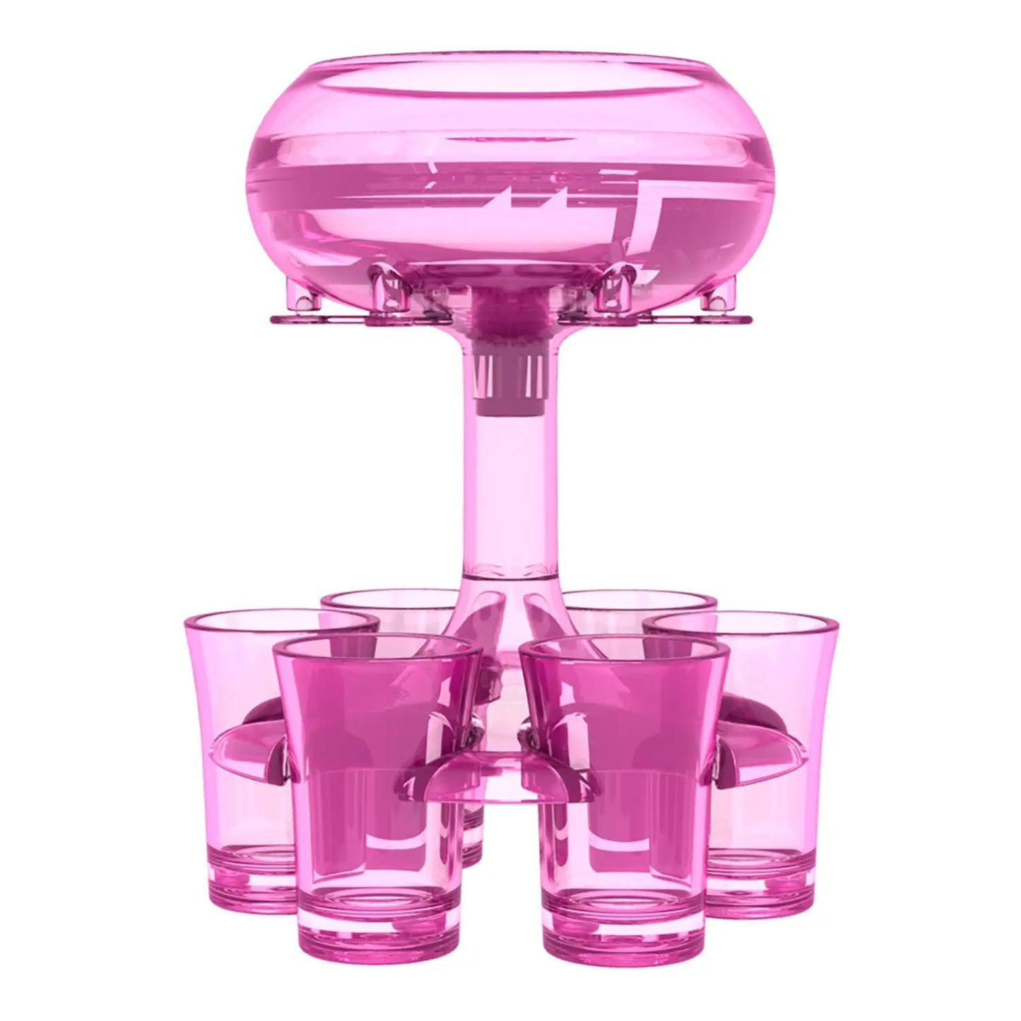 6-Shot Glass Dispenser Holder Wine Whisky Beer Dispenser Rack Bar Accessory Drinking Party Games Glass Dispenser DeriveMALL