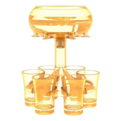 6-Shot Glass Dispenser Holder Wine Whisky Beer Dispenser Rack Bar Accessory Drinking Party Games Glass Dispenser DeriveMALL