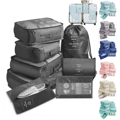 8-piece Set Luggage Divider Bag Travel Storage Clothes Underwear Shoes Organizer Packing Cube Bag DeriveMALL