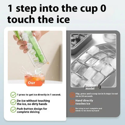 Ice Cube Mold Household Ice Maker Food Grade Press Ice Tray Ice Cube Maker Ice Tray Mold With Storage Box Kitchen Gadget DeriveMALL