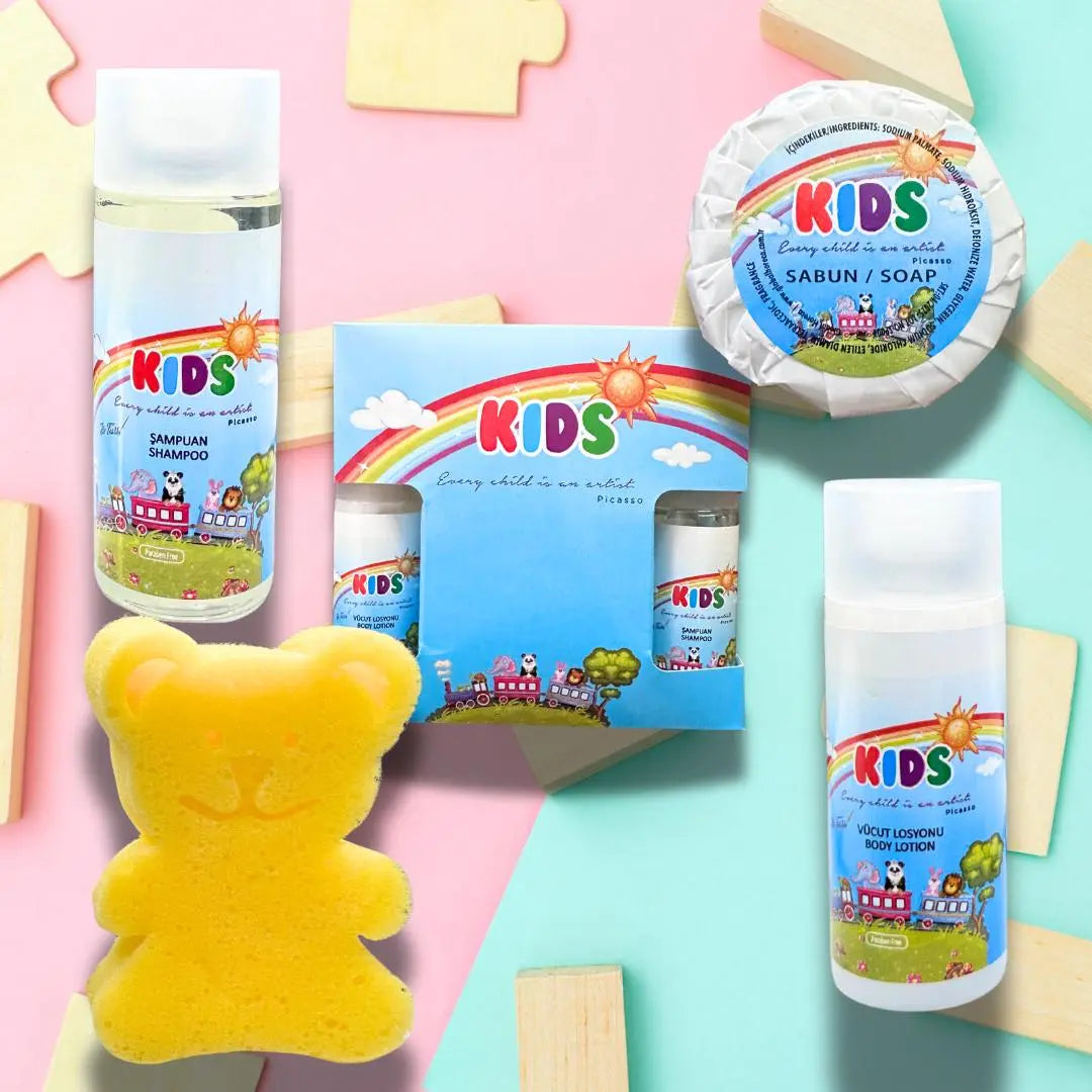 Kids Body Lotion Set - Shampoo, Soap, and Sponge DeriveMALL