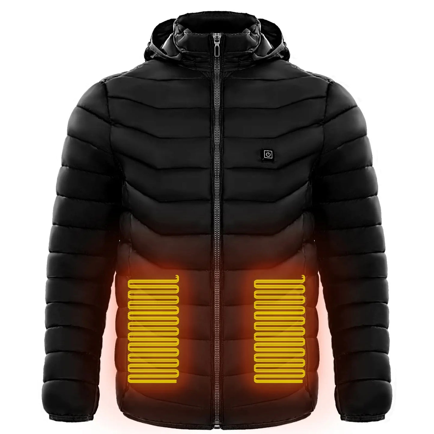 Men Heated Puffer Jacket Electric Heating Coat Insulated Hood Windbreaker 9Heat Zones DeriveMALL