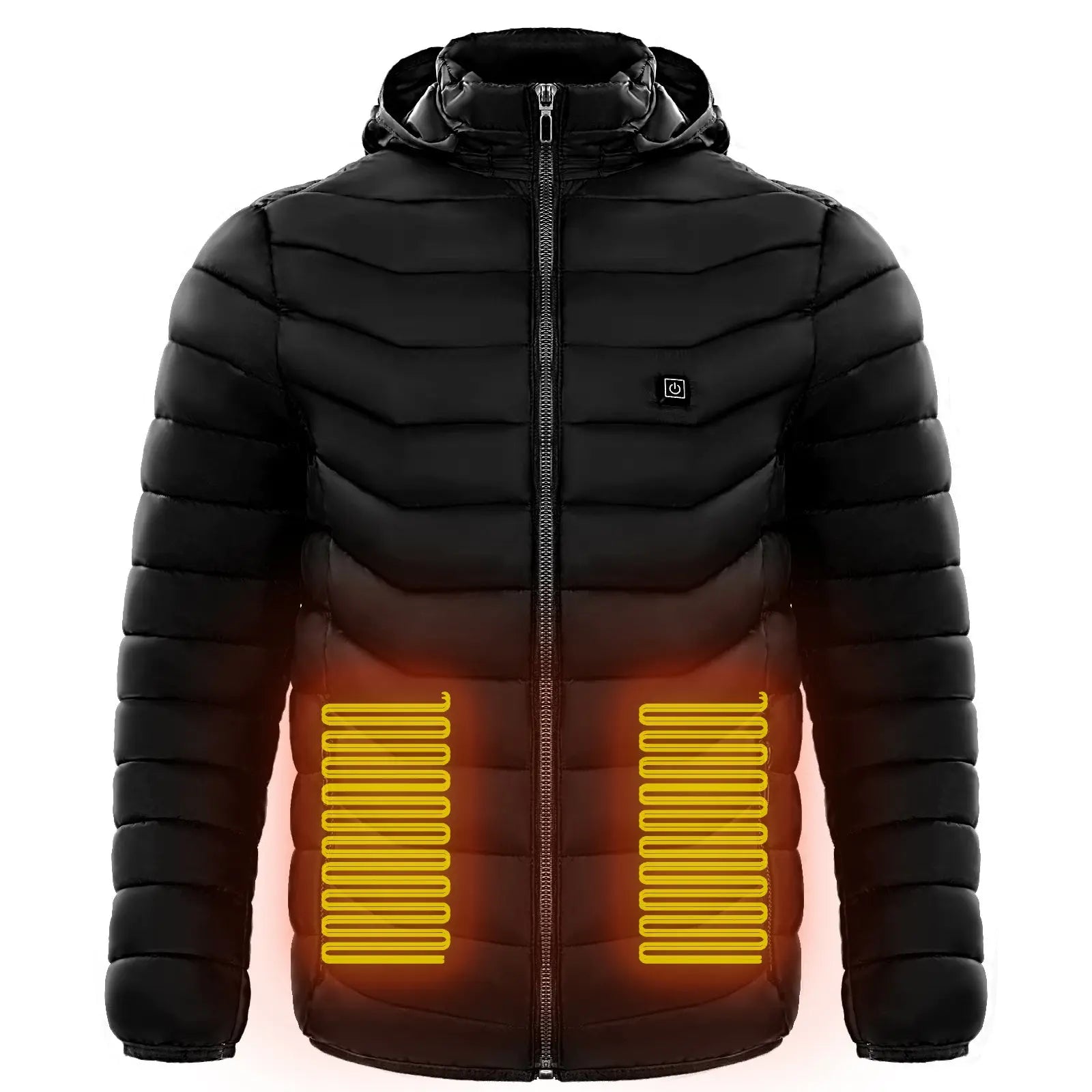 Men Heated Puffer Jacket Electric Heating Coat Insulated Hood Windbreaker 9Heat Zones DeriveMALL