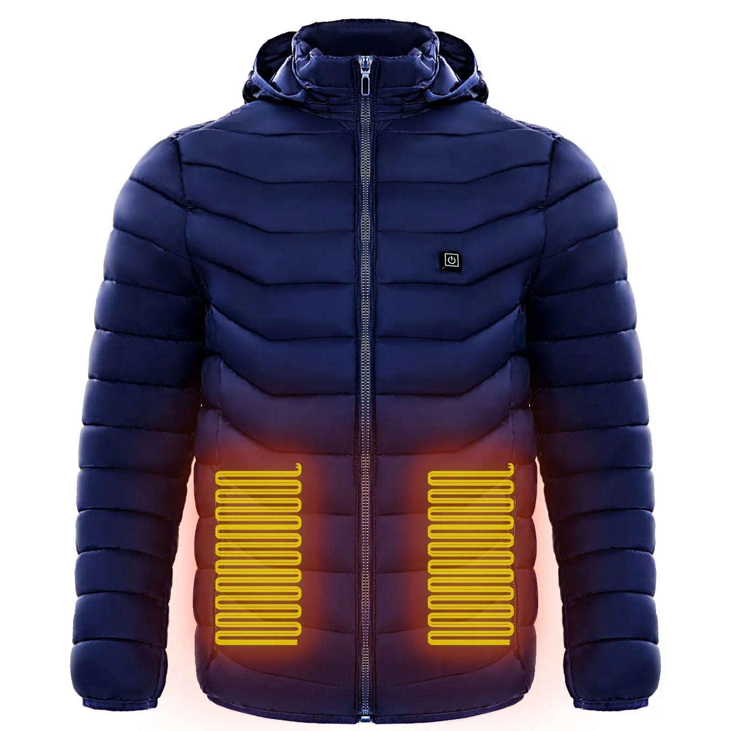 Men Heated Puffer Jacket Electric Heating Coat Insulated Hood Windbreaker 9Heat Zones DeriveMALL