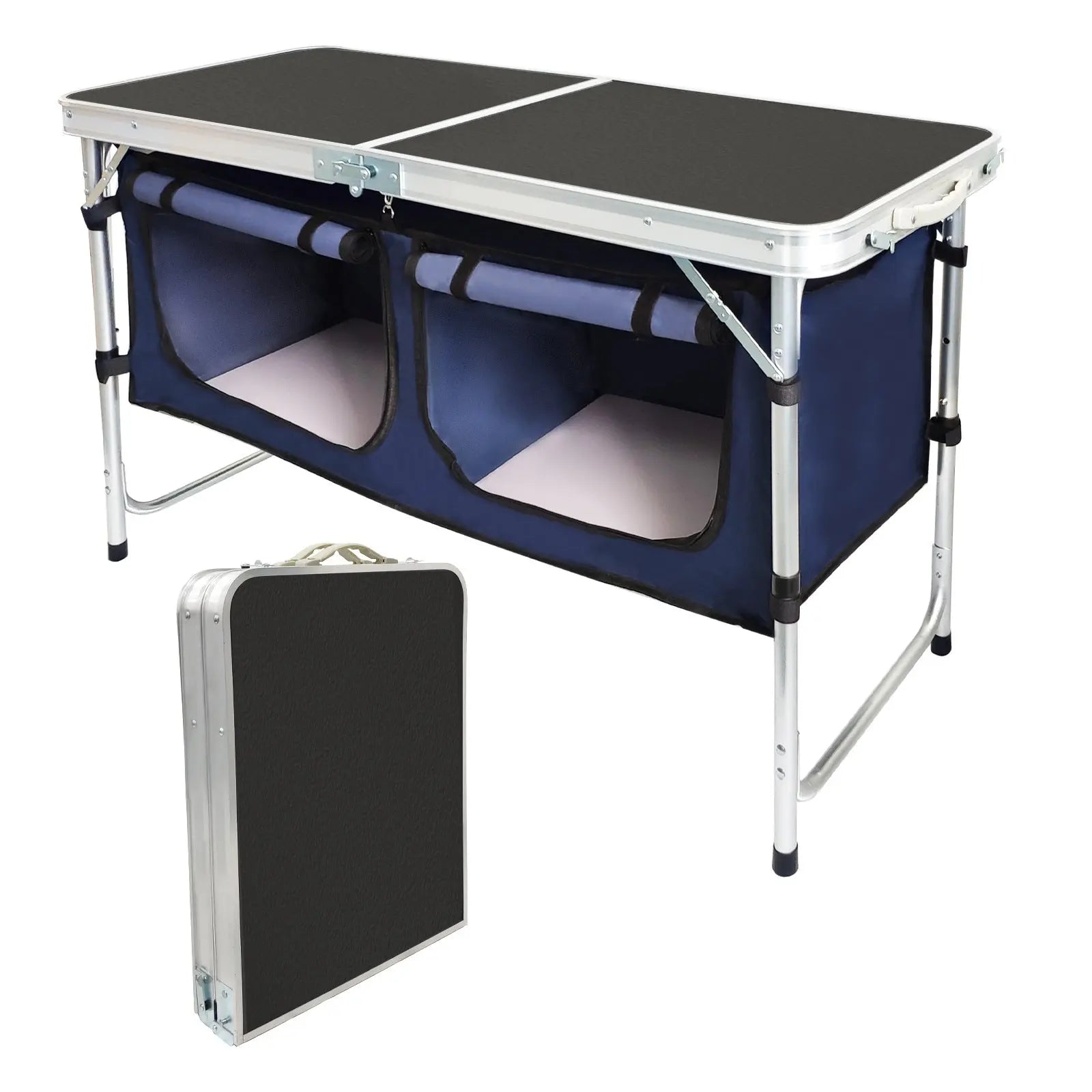 Popular Camping Folding Table With Cloth Cabinet DeriveMALL