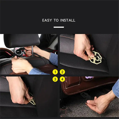 Premium Leather Car Storage Bag | Multifunction Seat Back Tray & Waterproof Car Organizer DeriveMALL