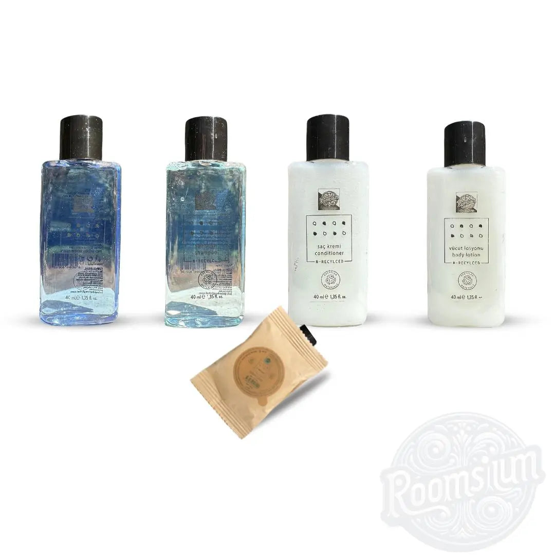 Travel Size Toiletries: Roomsium N-Recycled Box Amenities Set - DeriveMALL