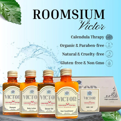 Shampoo and Conditioner: Roomsium Victor Box Amenities Set (5 Pieces) Roomsium