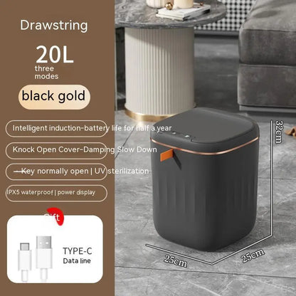 Smart Trash Can With Lid For Bedroom And Living Room Kitchen Storage Box Trash Can Induction Small Car Box Automatic Smart Dustbin Smart Trash Bin DeriveMALL