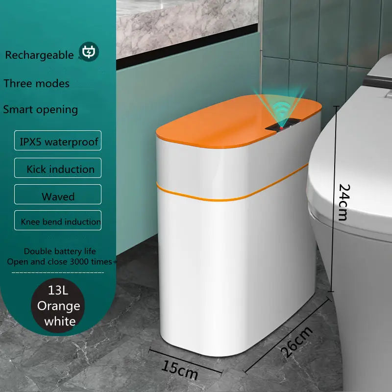 Smart Trash Can With Lid For Bedroom And Living Room Kitchen Storage Box Trash Can Induction Small Car Box Automatic Smart Dustbin Smart Trash Bin DeriveMALL