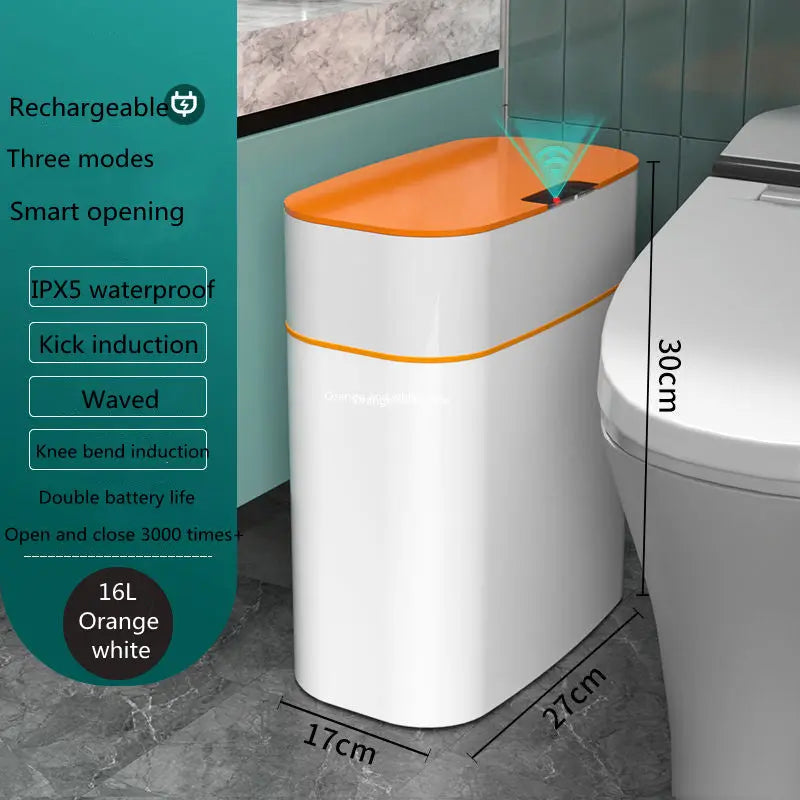 Smart Trash Can With Lid For Bedroom And Living Room Kitchen Storage Box Trash Can Induction Small Car Box Automatic Smart Dustbin Smart Trash Bin DeriveMALL