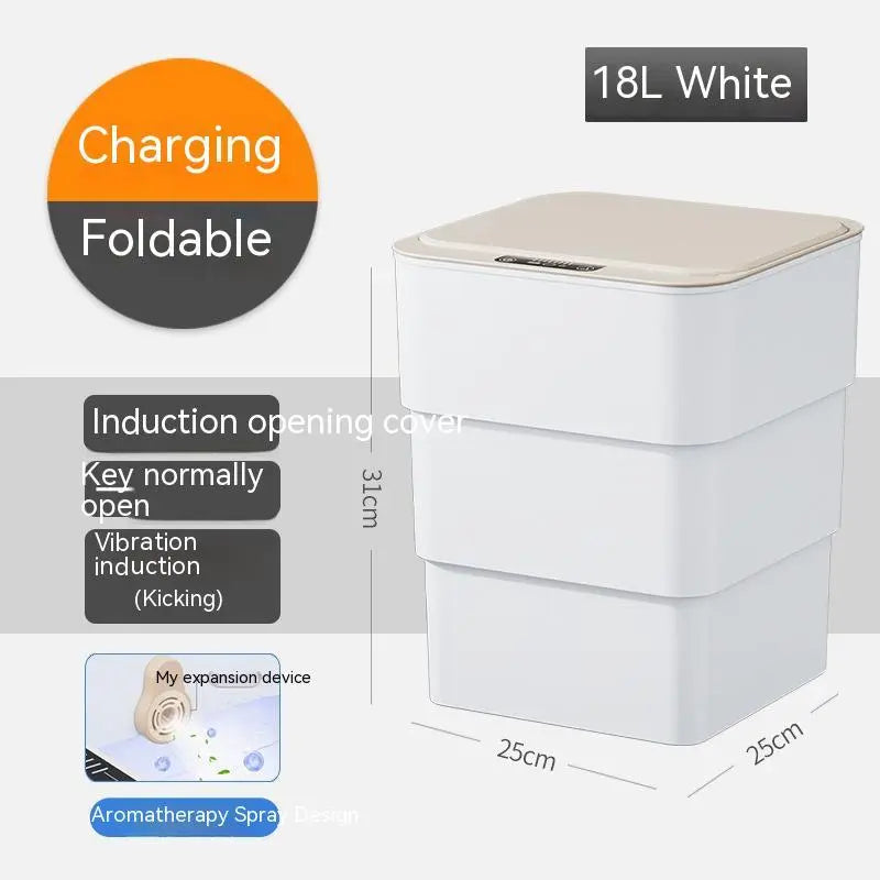 Smart Trash Can With Lid For Bedroom And Living Room Kitchen Storage Box Trash Can Induction Small Car Box Automatic Smart Dustbin Smart Trash Bin DeriveMALL