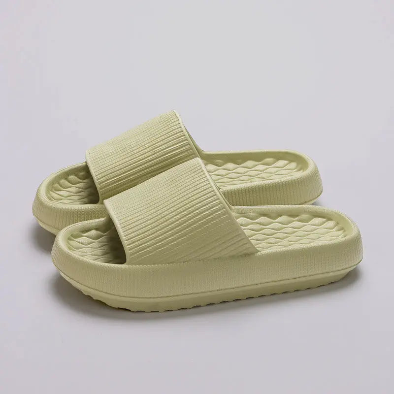 Summer EVA Slippers Solid Color Rhombus Stripe Anti-slip Slippers New Women's Home Shoes DeriveMALL