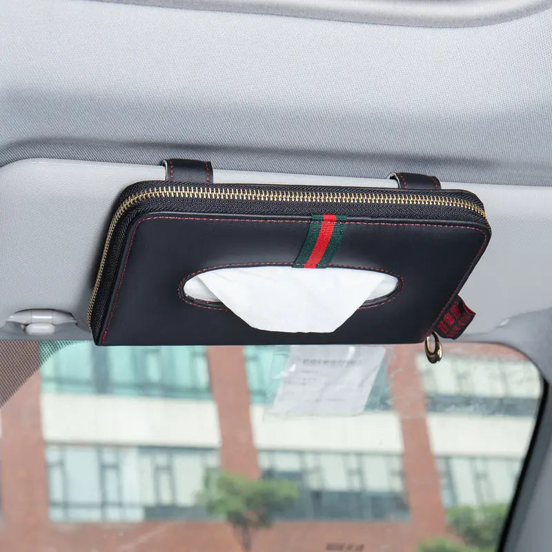 Sun Visor Seat Back Hanging Tissue Box | Car Interior Tissue Cover - DeriveMall DeriveMALL