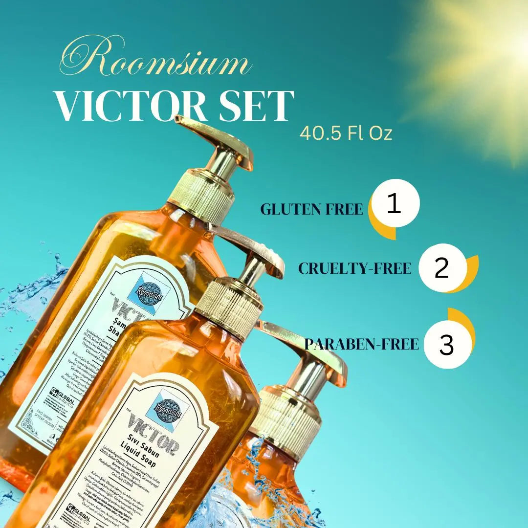 Victor Refillable Dispenser Collection – Luxurious Shampoo, Shower Gel, and Liquid Soap Set Roomsium