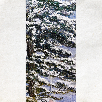 Handcrafted Beaded Winter Scene Canvas Art – 88 x 61 cm